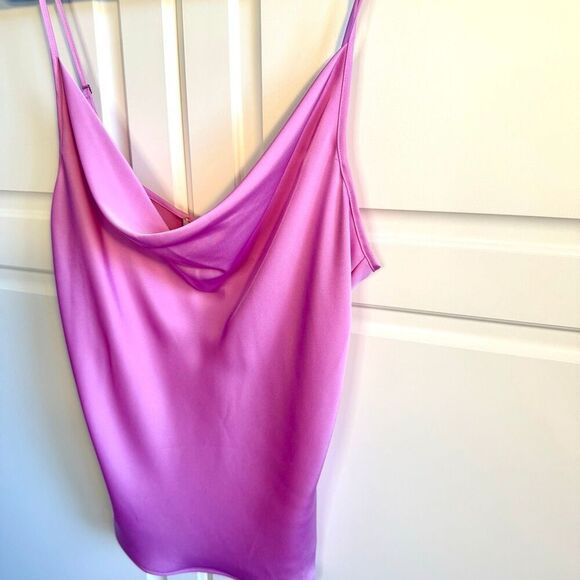 NWT RAMY BROOK ABIGAIL COWL NECK TANK TOP IN GALA PINK Size L - Picture 3 of 8
